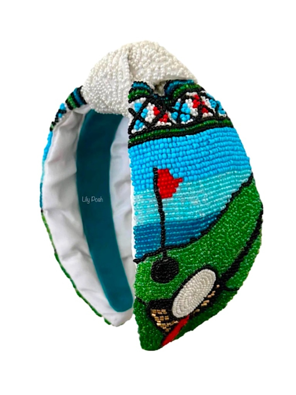 NEW Golf Headband, Beaded Knot Headband, Golf, Lily Posh